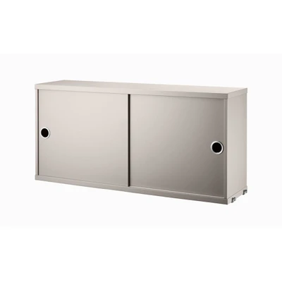 Bild av String Furniture Cabinet w/ Sliding Doors Skåp Small Beige 78x20x37 cm