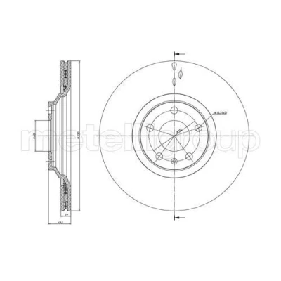 Bild av METELLI 23 0866C Disque de frein 330,0 22,0 5 68,0 ventilé peint AUDI: A6 C6 Avant, Berline
