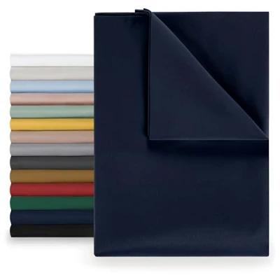Bild av Blumtal® Basic Lakan 220x275 cm Utan Resår OEKO TEX Certifierat Borstad Mikrofiberväv Dark Ocean Blue