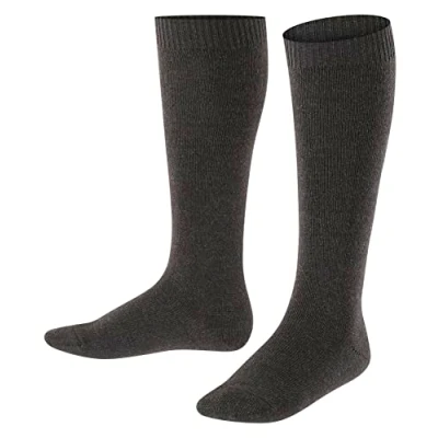 Bild av FALKE Unisex barn komfort ullstrumpor merino yttre lager bomull inre svart Grå blå fler färger tjock varm vadstrumpa för pojke eller flicka enkel vinter 1 par, (Antracit melange 3080),