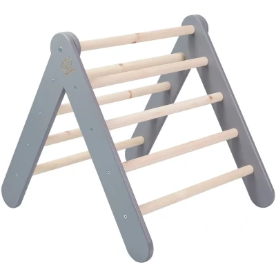 Bild av MEOWBABY Klättertriangel Inomhus Klätterställning för barn, 59x61cm, Lekredskap i Form av Triangel Spädbarn, Montessori Klätterutrustning, Klättertorn Småbarn, Grå