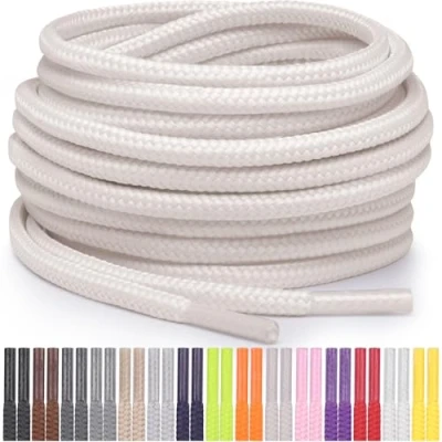 Bild av Miscly Runda Skosnören för Skor, Sneakers och Kängor Finns i flera Längder Färger (Off White, 160 cm)