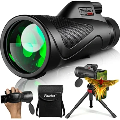 Bild av Pankoo 12 x 60 monokulärt teleskop högdrivet med smartphone adapterstativ och bärbar väska, monokulära större vision för vuxna BAK4 prisma FMC lins, lämplig fågelskådning, vandring, resor