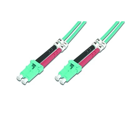 Bild av DIGITUS DK 2533 05/3 Fiberoptisk Kabel OM3 5 m LC till Duplex 1/10/40/100 Gbit/s MM Multimode LAN Fibertyp: 50/125 µ Turkos (Aqua)