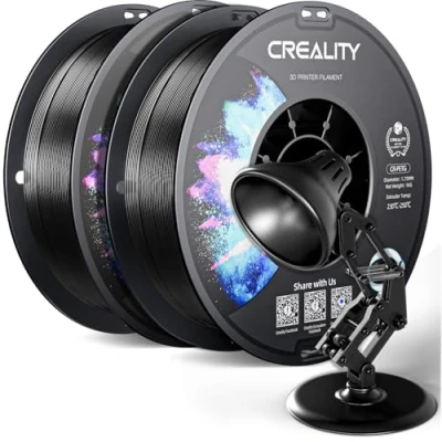 Bild av Creality PETG filament 1,75 mm, hög precision, stark seghet, luktfri, bättre flöde, 2 kg 3D skrivarfilament, mm mått +/ 0,03 svart stycken