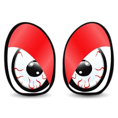Bild av SkinoEu® 2 stycken vinyl rolig dekal bildekal Funny Stickers Evil Eyes roliga ögon bil motorcykel cykel skate hjälm fönster spegel dörr tuning B 86