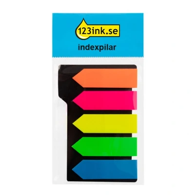 Bild av Indexflikar Stick&#039;N PP 5 st neonfärger 45x12mm 5x25 st/pack (125 st)