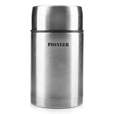 Bild av Pioneer Vakuumisolerad läckagesäker soppa/matflaska, 8 timmar varm 24 kallt, rostfritt stål, 1 000 ml