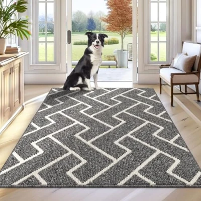 Bild av Halkfri gummibakdörrmatta, 32 tum x 48 absorberande saltbeständig, entrédörrmatta, inomhusgolvmatta för entré, maskintvättbar