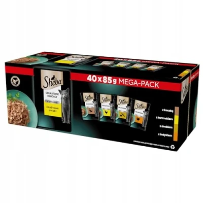 Bild av SHEBA Delicacy Poultry Jelly Flavours våtfoder för katter 40x85g