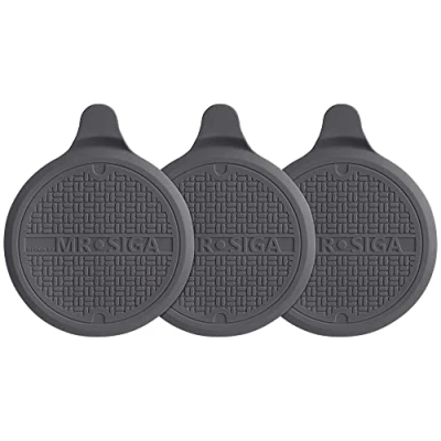 Bild av MR.SIGA Badkarspropp i silikon, avloppspropp för dusch, handfat, 13 cm diameter, grå, 3 pack