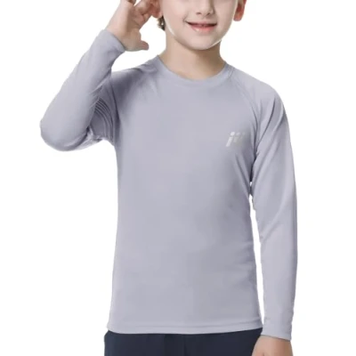 Bild av MEETWEE Långärmad UV tröja för barn pojkar Simtröja SPF 50+ Solskydd Topp Rashguard Badkläder Snabbtorkande