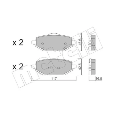 Bild av METELLI 22 1395 0 Bromsbeläggsats exkl. slitvarnarkontakt