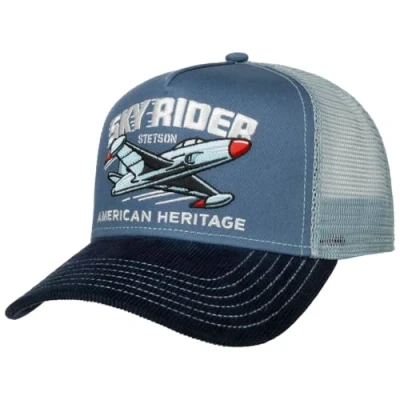 Bild av Stetson Sky Rider Trucker Keps Damer/Herrar basebollkeps meshkeps Snapback, med skärm, skärm sommar Vår One Size mörkblå