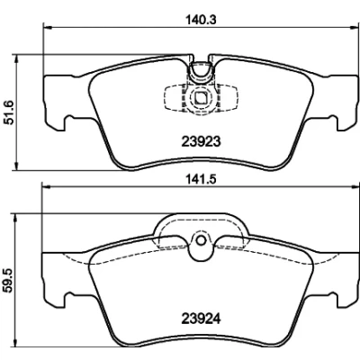 Bild av HELLA 8DB 355 011 421 Jeu de plaquettes frein préparé pour indicateur d&#039;usure MERCEDES BENZ: Classe ML, R, GL
