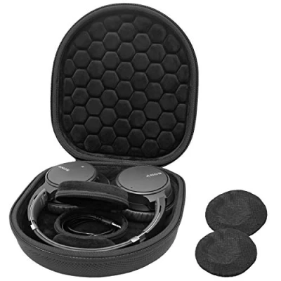 Bild av ProCase Hårt fodral för Sony WH1000XM5/WH1000XM4/ WHXB910N/ WHCH710N/ WHCH720N/ WHXB900N/ Bose 700/QC35 II trådlösa brusreducerande hörlurar, reseväska med 2 dammskydd svart