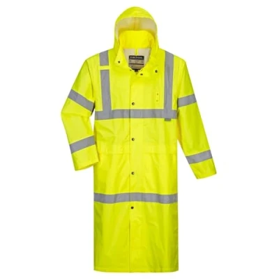 Bild av Portwest H445YER4XL serien H445 Hi Vis klassisk vattentät lång regnkappa, vanlig, storlek: 4xladdare, gul