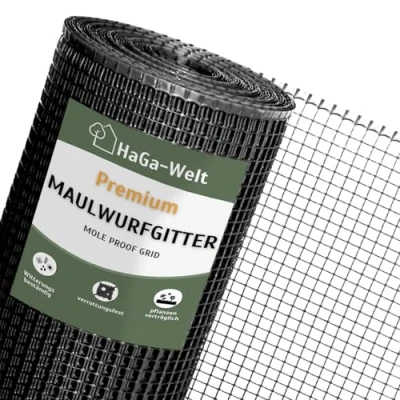 Bild av HaGa Mole Mesh (0,6 mm x upp till 50 m, svart) högdensitetspolyeten (HDPE), UV skydd, 14 nätbredd