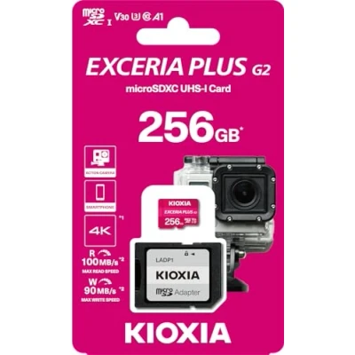 Bild av Kioxia EXCERIA Plus G2 MicroSD/SD 100MB/s 256GB