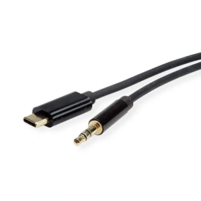Bild av ROLINE adapterkabel USB typ C 3,5 mm ljud, ST/ST, svart, 3 m