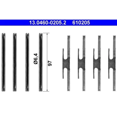 Bild av ATE 13.0460 0205.2 Kit d&#039;accessoires, plaquette de frein à disque OPEL: Ascona C Berline, Kadett E Cabriolet