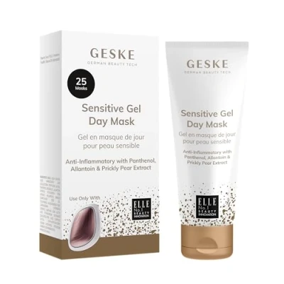 Bild av GESKE Sensitive Gel Day Mask Använd med vår Sonic Warm &amp; Cool Ansiktsmask panthenol, allantoin och taggpäron extrakt Mild, återfuktande formel För känslig, irriterad hud Vegansk