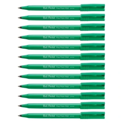 Bild av Pentel R50 A rollroller boll 0,4 mm, 12 stycken, svart
