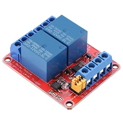 Bild av Keenso Relä modul, 2 kanaler relämodul reläbräda med Optocoupler lågnivåutlösare expansionskort för 5 V/12 V/24 V (12 V)