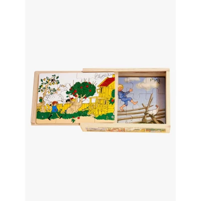 Bild av Hjelm Förlag Astrid Lindgren Träpussel 4 pack, 4x12 bitar