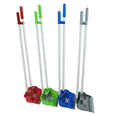 Bild av HAC24 2 delar sopskyffel sopkvast med långt handtag sopset kvast spade gummiläpp plast