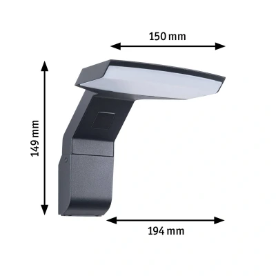 Bild av Paulmann Zenera LED utomhusvägglampa antracit 922