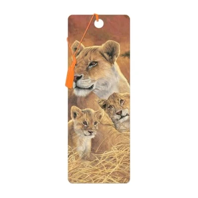 Bild av 3D LiveLife Bookmark Moderlig från Deluxebase. Ett bokmärke med varg och linskulärt konstverk licens den kända konstnären Lucie Bilodeau.