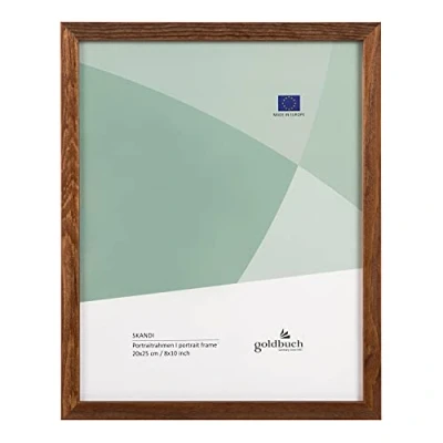 Bild av goldbuch Bildram Skandi 20 x 25 cm, enkel ram av äkta trä, porträttram att ställa in, träram med väggfäste, fotoram, brun