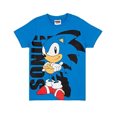 Bild av SONIC THE HEDGEHOG T shirt för pojkar Barn blå supersonic Character Top Spelkläder Varor 4 5 år, BLÅ, 7 8 År