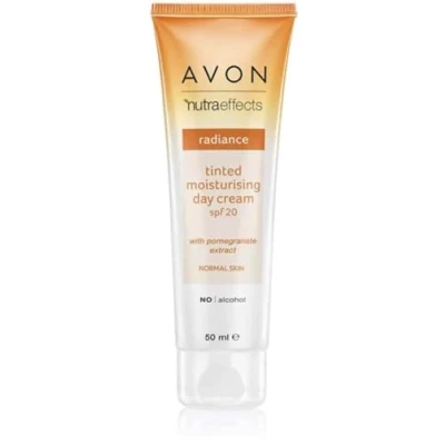 Bild av Avon Nutra effekter utstrålning tonad fuktgivande dagkräm SPF20, 50 ml, infunderat med granatäppleextrakt för strålande hud, friskt utseende glöd, grymhetsfri