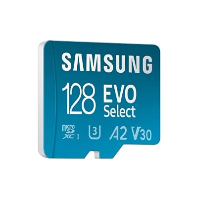Bild av Samsung EVO Select microSD minneskort, 128 GB Micro SD XC UHS I U3 130 MB/s Full HD &amp; 4K UHD kort minneskort med adapter, MB ME128KA/EU
