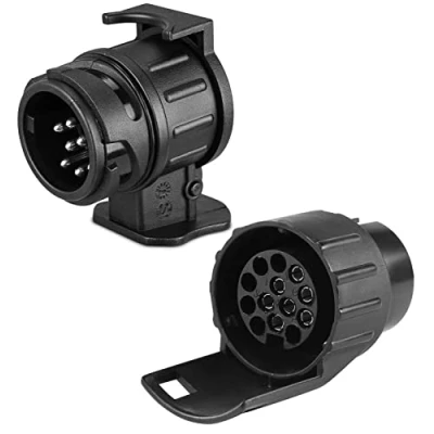Bild av SPARKMOTO 13 stifts 7 adapter och för släpvagn bildragkrok, uppsättning med 2 släpvagnsadapter, 12 V vattentät vagnsadapter, standard ISO(A)