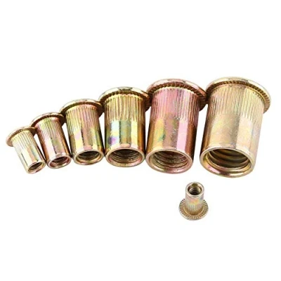 Bild av 100/20 St¨¹cke M3 M12 Kohlenstoffstahl Flache Gewinde Nietmutter Flansch Rivnut Nutsert Verschluss(M5/100pcs)