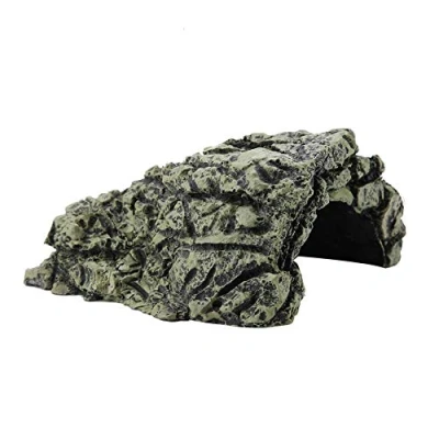Bild av TOPINCN Fisk gömmer sig Grottan Akvarium Giftfri Hög simulering Krypsköldpadda Reptil Baskning Göm Habitat Tank Dekorationsprydnad (Stor)