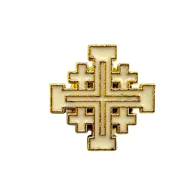 Bild av Jerusalem Cross Knights templar metall pin emblem brosch, 20mm Wide High, Aluminium