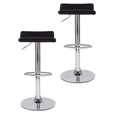 Bild av dibea barstol set om 2 360 roterbar, höjdjusterbar kan belastas upp till 130 kg, stabilt stativ med golvskydd och fotstöd, svart modell 4