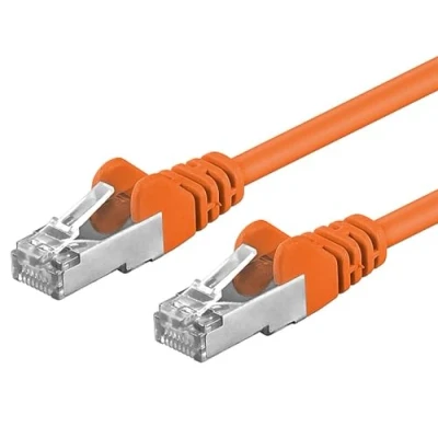Bild av PremiumCord nätverkskabel, Ethernet, LAN &amp; Patch kabel CAT6a, 10 Gbit/s, S/FTP PIMF skärm, AWG 26/7, 100% Cu, snabb flexibel och robust RJ45 kabel, orange, 0,5 m