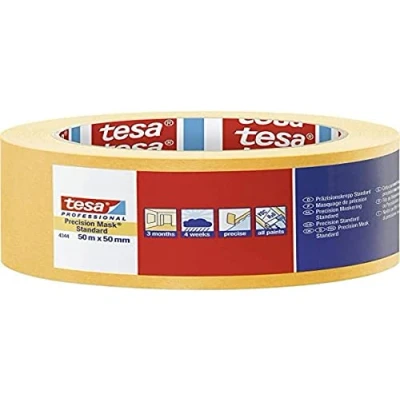 Bild av tesa PRECISION Standard 04344 00000 00 Präzisionskrepp® maskeringstejp gul (L x B) 50 m mm 1 st