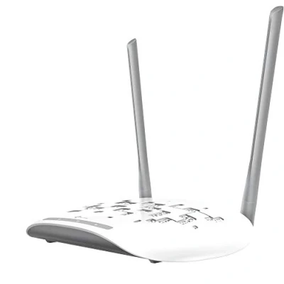 Bild av TP Link TL WA801N WLAN åtkomstpunkt 300 Mbit/s på 2,4 GHz (klient, broget, universell/WDFS repeater), 1 x 10/100 Mbps Ethernet, WPS, två fasta antenner) vit