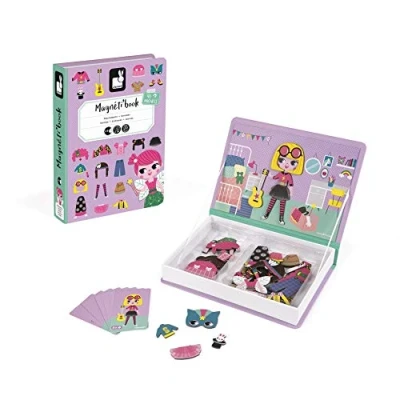 Bild av Janod Magneti&#039;Book for Girls Magnetic Educational Game, 46 Pieces Fine Motor Skills and Imagination Learning From 3 Years, J02718