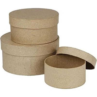 Bild av Creativ Company Round Boxes Papier mache 3pcs.