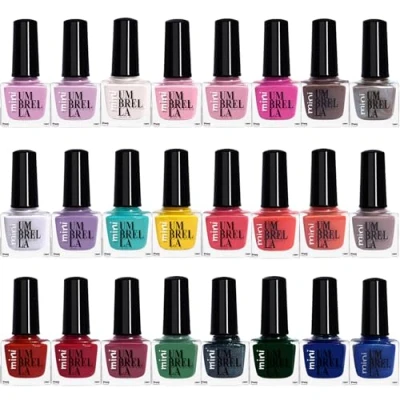 Bild av Set med 24 nagellack klassiker, pärlor och glitterfärger EU Made (Set B, Colours)
