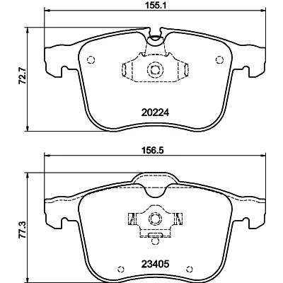 Bild av HELLA 8DB 355 006 561 Jeu de plaquettes frein préparé pour indicateur d&#039;usure SAAB: 9 3 Berline, Break, Cabriolet, OPEL: Vectra C CC