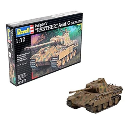 Bild av Revell Modellbyggsats pansarvagn 1:72 PzKpfw V PANTHER utgåva G (Sd. Bil. 171) i skala 1:72, nivå 4, originaltrogen kopia med många detaljer, 03171