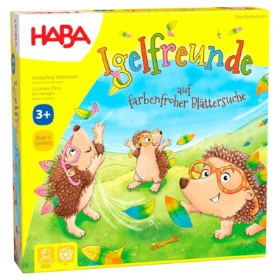 Bild av HABA 305587 igelkottvänner, tärningsspel för 2 4 spelare från 3 år, omfattande spelmaterial med igelkott figurer och blad insättning